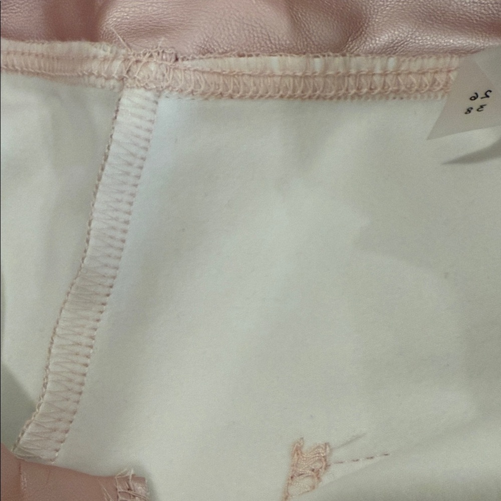 Metallic Faux leather High-Waisted Soft  Pink Women Leggings - Picture 5 of 5